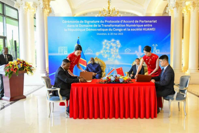 La RD Congo et la Chine ont signé des accords de coopération dans l&#039;économie numérique