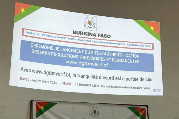 Burkina Faso launches digital platform for vehicle registration authentication